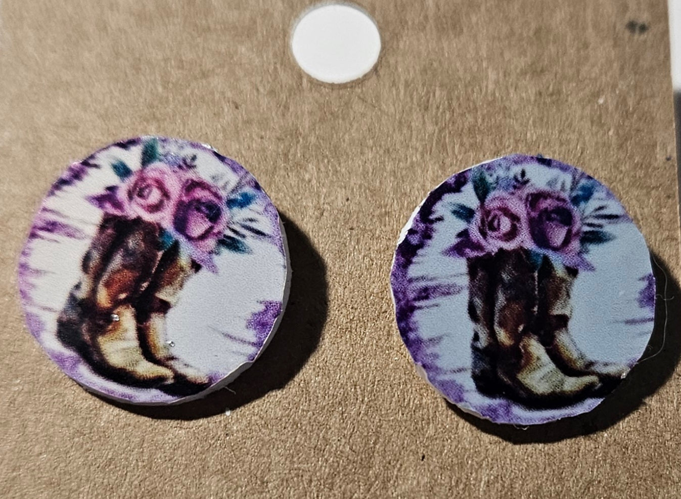 Purple Button Studs